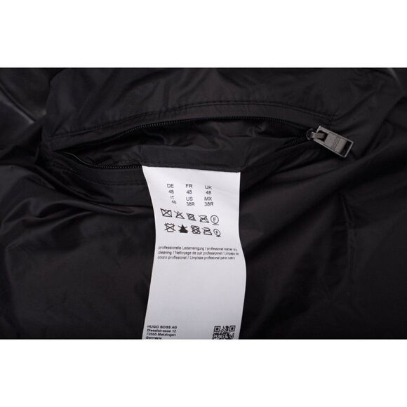 Hugo Boss Mens Black Leather Nardi Biker Jacket Coat Regular Fit US 38R NWT - Picture 8 of 8